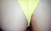 Slipped Redhead's Panties Aside and Fucked Her Wet Pussy Until Huge Cum Inside