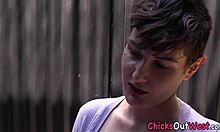 damn, this australian babe cums hard fingering her hairy pussy outdoors!