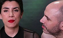 cum dripping from mouth after intense blowjob and handjob with clothes ripped