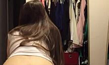 french teen girlfriend twerks big ass while boyfriend sleeps