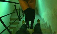 In this POV pickup, the exhibitionist babe flashes her natural tits.