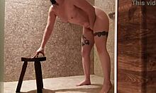 Hidden camera catches hotel guest pleasuring herself in the shower