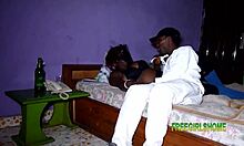 the husband walks in and catches his wife with the security guy