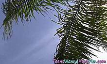 Amateur teen 18+, wow, get drilled by monster cock outdoors!