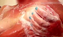 Emotional Bathing with 50 Plus Wife's Natural Tits and Pussy