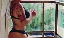 Blonde brazilian wife rides big dick after night out