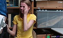 punished russian slender teen feels intense emotions during office fuck