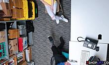 punished russian slender teen feels intense emotions during office fuck