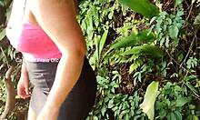 Petite couple stops by Billings dam for crossdressing ass play