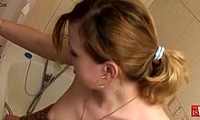 Russian Cute Babe's Deepthroat Blowjob And Doggy Sex In Bath.
