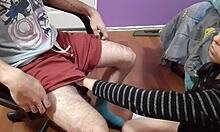 beautiful geeky girl sucks starwars fan mans big cock