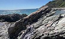 Hot Brunette Drilled by Stranger on Public Beach