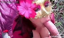 we found the latina touching herself in the forest and gave her anal and sucking for being a slut