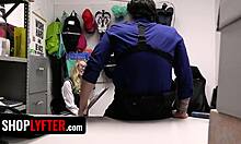 Gracious officer shows nerdy shoplifter how a real man fucks in uniform. Petite teen learns fast.