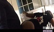 Black milf gets doggystyle fucked in refrigerator for first time during homemade group game