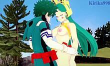 ¡Shino, Tomoko, Izuku en choque sexual hentai salvaje!