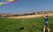 Hey, watch teen Little April rub clit outdoors with popsicle!