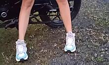 Are you showing your big tits and pussy outdoors?