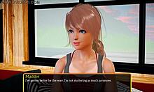 erotic teen redhead with small tits in homemade cartoon family game