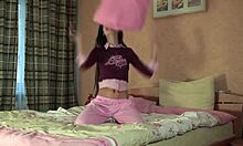 Is Analia Flores, that sexy young brunette whore, bent over for doggystyle anal like a real doll?