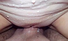 Wife Moaning Loud in Bathroom Slutty Action Until I Cum on Her Shaved Pussy