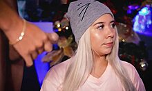 hey, watch me jerk my friend's cock with my feet 😏 cute latina bubble butt teasing