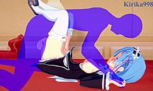 uhh, emilia, rem, subaru natsuki goin' hard in re zero hentai!