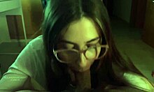 Glasses Girl Bent Over for Cumshot