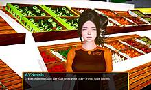 erotic teen redhead with small tits in homemade cartoon family game