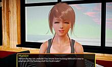 erotic teen redhead with small tits in homemade cartoon family game