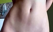 Cute skinny teen Maiskii drills her wet hairless pussy with a dildo solo