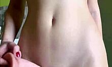 Cute skinny teen Maiskii drills her wet hairless pussy with a dildo solo