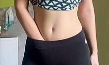 Cute skinny teen Maiskii drills her wet hairless pussy with a dildo solo