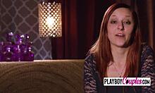 Swinger ladies enter red orgy room for group fun