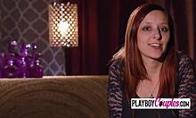 Swinger ladies enter red orgy room for group fun