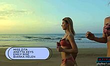 i can't believe how hot it was watching four lesbian girlfriends play on the beach.