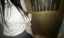 little cutie leaves with a new fan she just met.