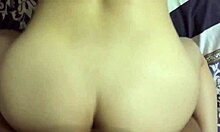 young amateur teen with big butt performing doggystyle at home