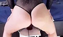 bbw exhibitionist rides her big red dildo in pov