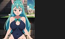 Konosuba Aqua Standing Sex Creampie In Hentai Game