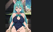 Konosuba Aqua Standing Sex Creampie In Hentai Game