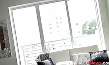 Pretty karmen karma sucks large penis with huge monster cock