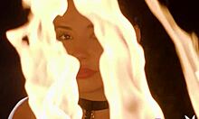 teen elilith noir plays with fire, reveals big ass