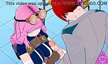 i accidentally sucked mei hatsume's monster cock in koikatsu hentai while shoto todoroki watched the cumshot.