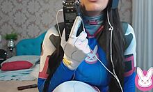 ASMR ROLEPLAY COSPLAY DVA OVERWATCH AMIGA GAMER SAFADA WITH BIG TITS AND CUM