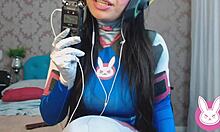 ASMR ROLEPLAY COSPLAY DVA OVERWATCH AMIGA GAMER SAFADA WITH BIG TITS AND CUM
