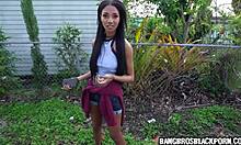 She says, Watch these beautiful black amateurs fuck a white guy in this interracial ebony scene.