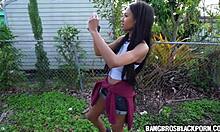 She says, Watch these beautiful black amateurs fuck a white guy in this interracial ebony scene.