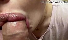 sweet blowjob from a friend - cum in mouth after a break