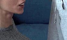 Candie Cross Kneels For Deepthroat Blowjob Leading To Facial Cumshot